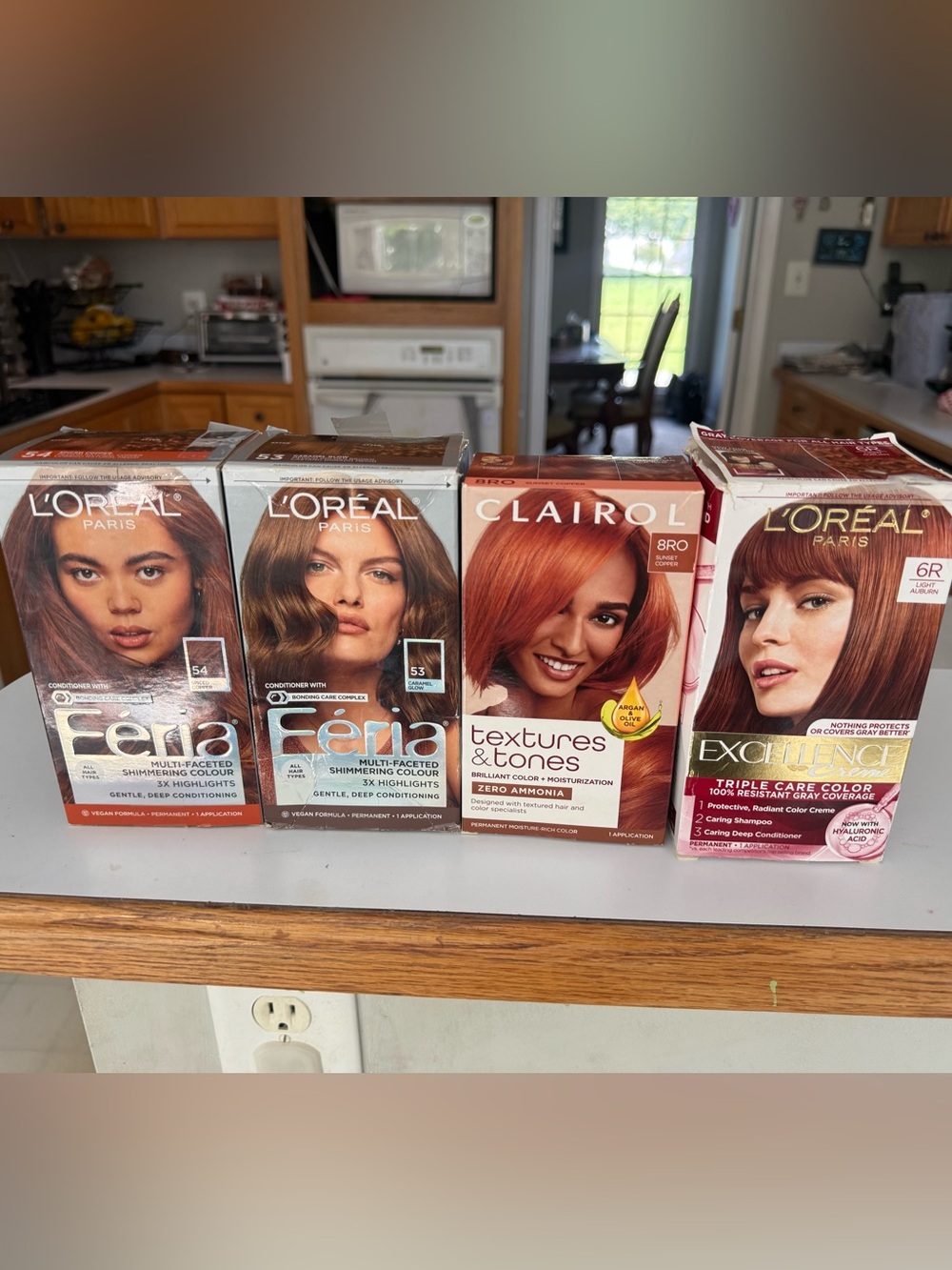 Lot of 4 assorted hair dye box set bundle- all new. L’Oréal Féria, etc